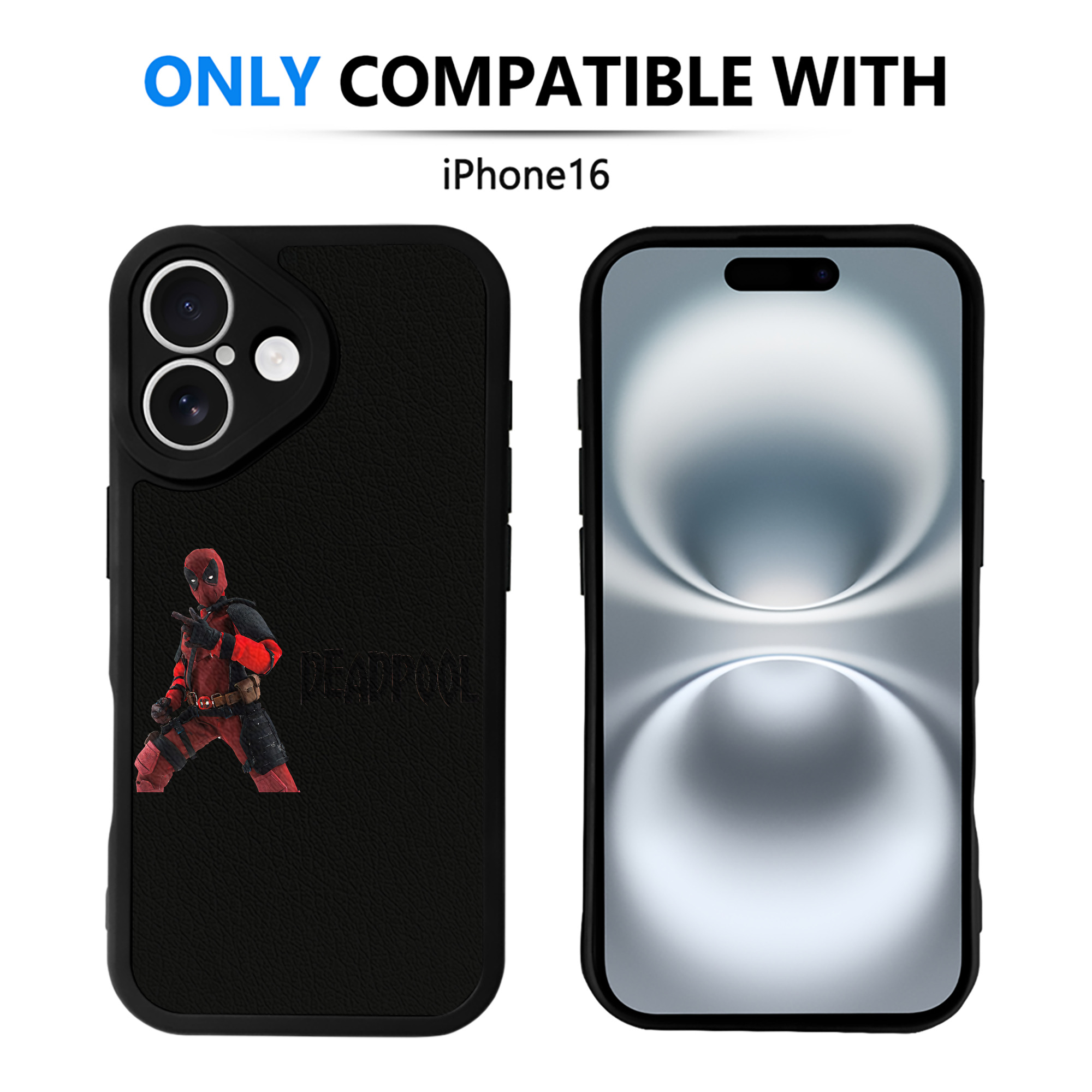 （画像用） Deadpool デッドプール 【iPhone 16シリーズ対応】シリコンスマホケース（レザー調） 材質：シリコン